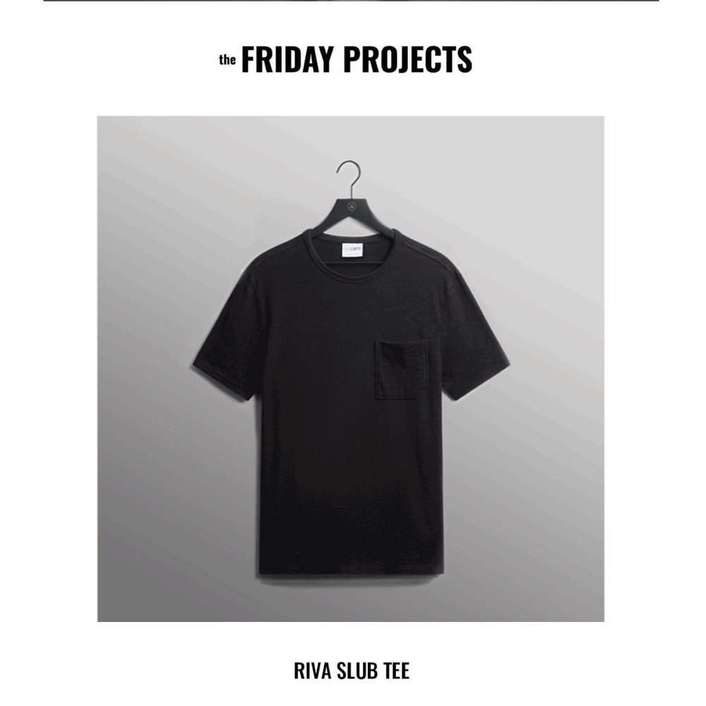 Cuts Clothing Black Riva Slub Tee